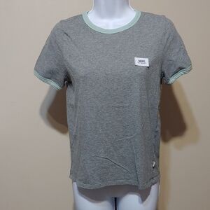 Vans Heather Gray Tee with Light Green Trim